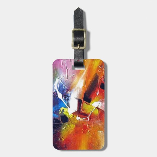 Abstract expressionisme schilderen bagagelabel (Voorkant verticaal)