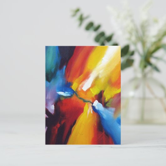 Abstract expressionisme schilderen briefkaart (Staand voorkant)