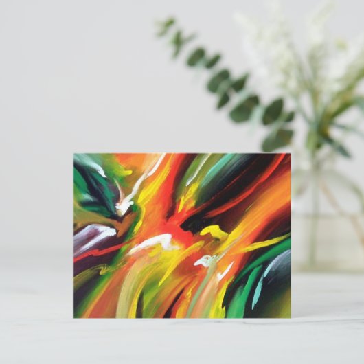 Abstract expressionisme schilderen briefkaart (Staand voorkant)