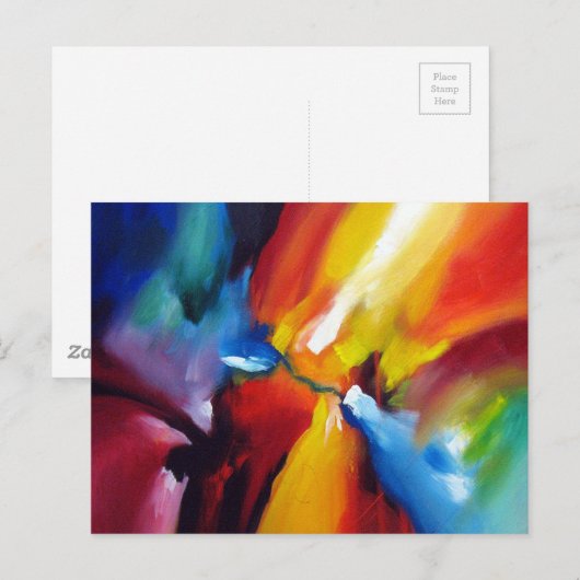 Abstract expressionisme schilderen briefkaart (Voorkant / Achterkant)