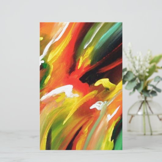 Abstract expressionisme schilderen briefpapier (Staand voorkant)
