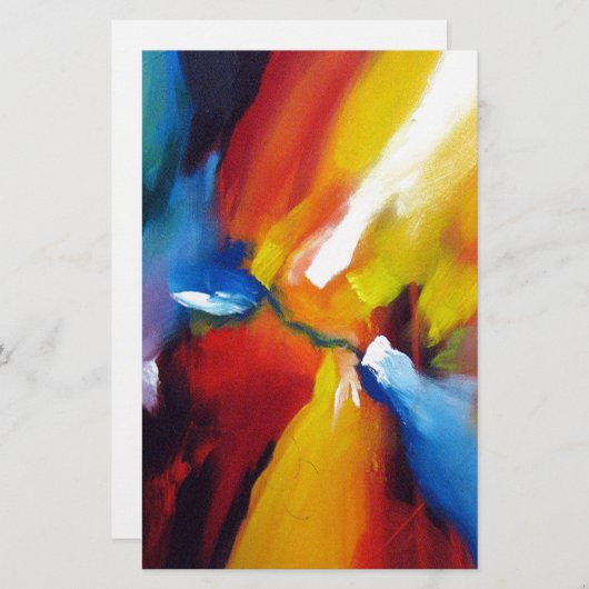 Abstract expressionisme schilderen briefpapier (Voorkant / Achterkant)