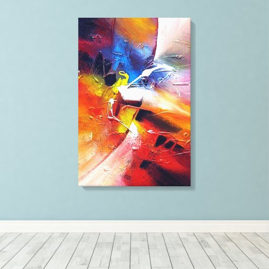 Abstract expressionisme schilderen canvas afdruk (Insitu (Houten vloer))