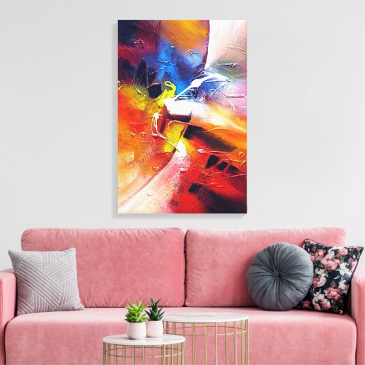 Abstract expressionisme schilderen canvas afdruk (Insitu (Woonkamer))