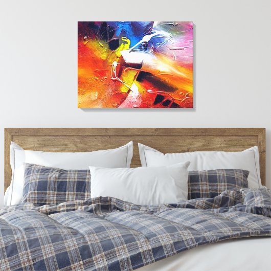 Abstract expressionisme schilderen canvas afdruk (Insitu (Slaapkamer))