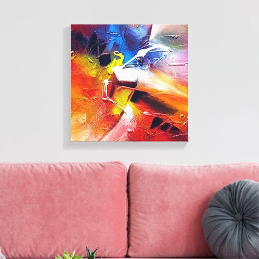 Abstract expressionisme schilderen canvas afdruk (Insitu (Woonkamer))