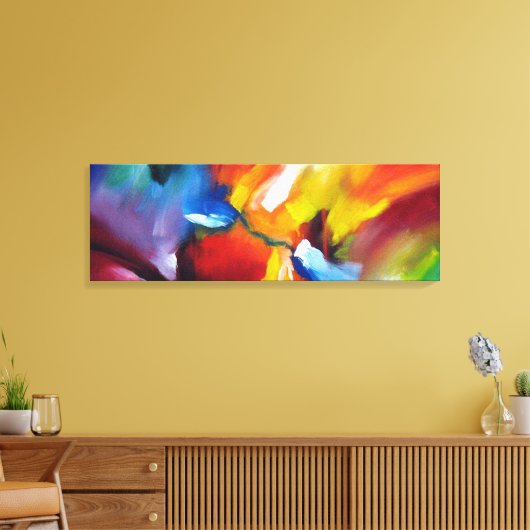 Abstract expressionisme schilderen canvas afdruk (Insitu (Woonkamer))