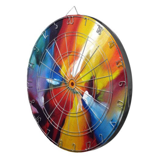 Abstract expressionisme schilderen dartbord (Voorkant Rechts)