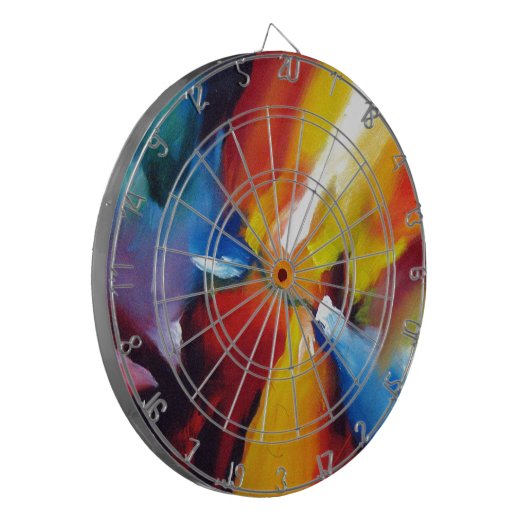 Abstract expressionisme schilderen dartbord (Voorkant Links)
