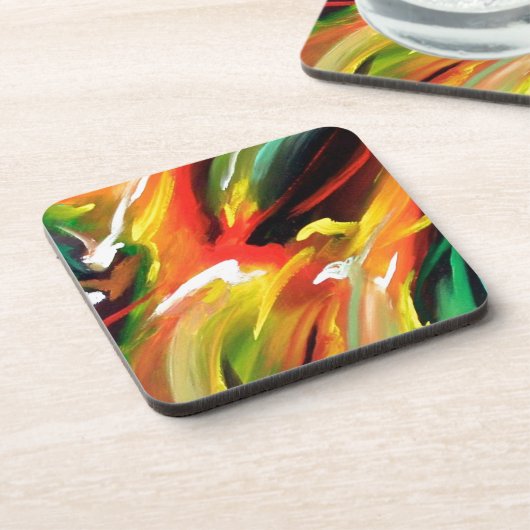 Abstract expressionisme schilderen drankjes onderzetter (Linkerzijde)