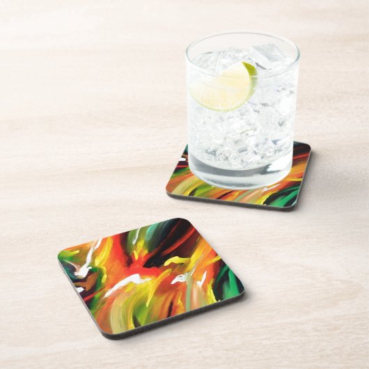 Abstract expressionisme schilderen drankjes onderzetter (Rechterzijde)