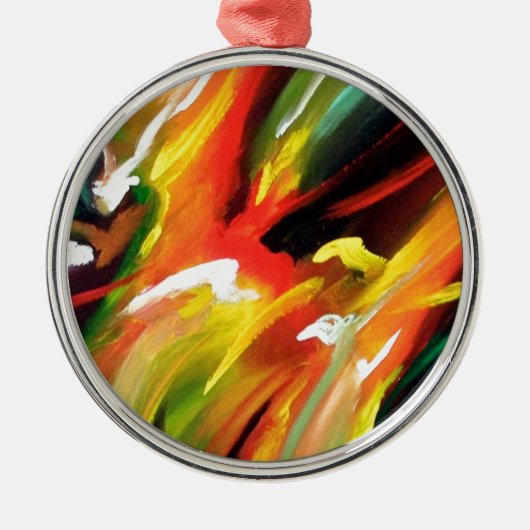 Abstract expressionisme schilderen metalen ornament (Voorkant)