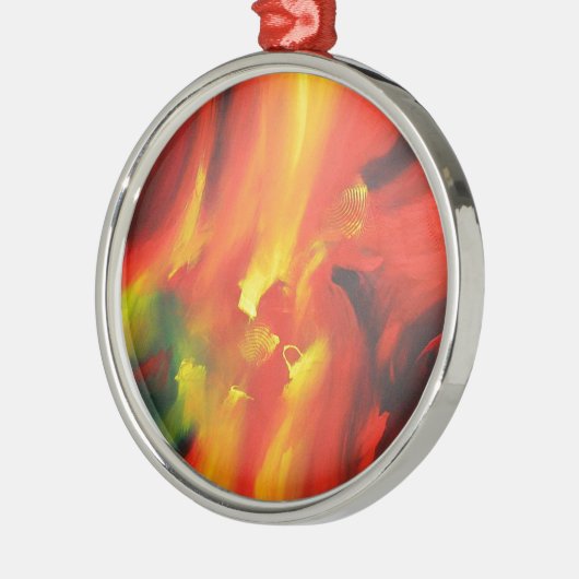 Abstract expressionisme schilderen metalen ornament (Links)