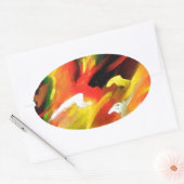 Abstract expressionisme schilderen ovale sticker (Envelop)