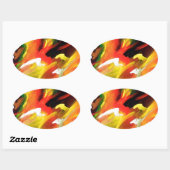 Abstract expressionisme schilderen ovale sticker (Vel)