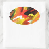Abstract expressionisme schilderen ovale sticker (Tas)
