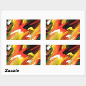 Abstract expressionisme schilderen rechthoekige sticker (Vel)
