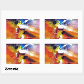 Abstract expressionisme schilderen rechthoekige sticker (Vel)