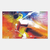 Abstract expressionisme schilderen rechthoekige sticker (Voorkant)