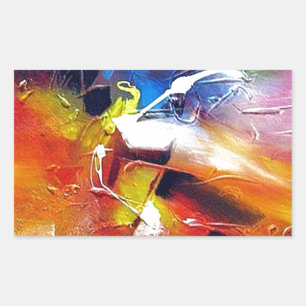 Abstract expressionisme schilderen rechthoekige sticker