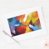 Abstract expressionisme schilderen rechthoekige sticker (Envelop)