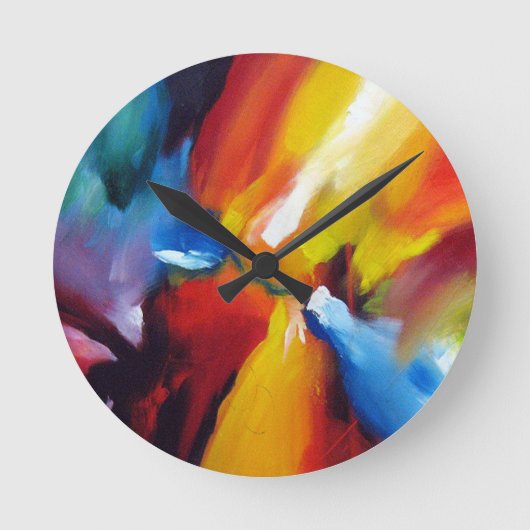 Abstract expressionisme schilderen ronde klok (Voorkant)