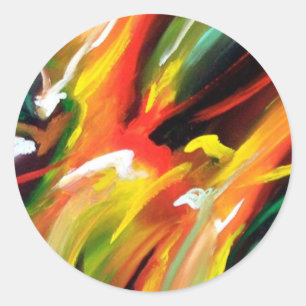 Abstract expressionisme schilderen ronde sticker