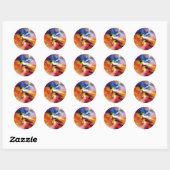 Abstract expressionisme schilderen ronde sticker (Vel)