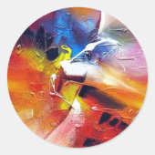 Abstract expressionisme schilderen ronde sticker (Voorkant)
