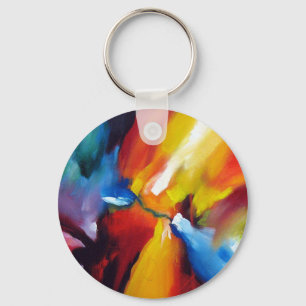 Abstract expressionisme schilderen sleutelhanger