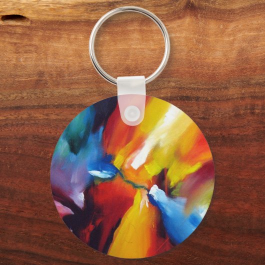 Abstract expressionisme schilderen sleutelhanger (Voorkant)