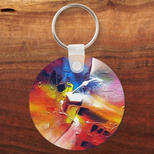 Abstract expressionisme schilderen sleutelhanger (Voorkant)