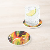 Abstract expressionisme schilderen zandsteen onderzetter (Zijkant)