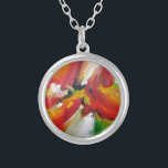 Abstract expressionisme schilderen zilver vergulden ketting<br><div class="desc">Rood Geel Groen Abstract Expressionisme Schilderen</div>