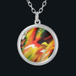 Abstract expressionisme schilderen zilver vergulden ketting<br><div class="desc">Geel Groen Rood Blauw Abstract Expressionisme Schilderen</div>