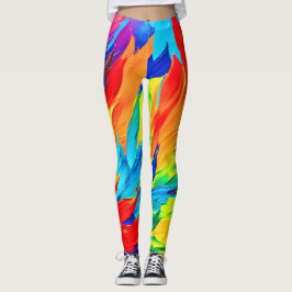 Abstract expressionisme-schilderij met levendige k leggings