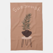Abstract expressionisme Terracotta Palm Leaf & Vas Theedoek (Verticaal)