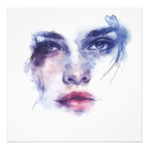 Abstract Expressionisme Vrouw Portret Foto Afdruk