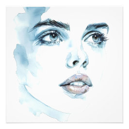 Abstract Expressionisme Vrouwenportret Foto Afdruk