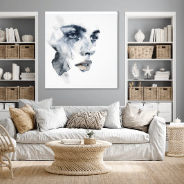 Abstract Expressionisme Vrouwenportret Foto Afdruk