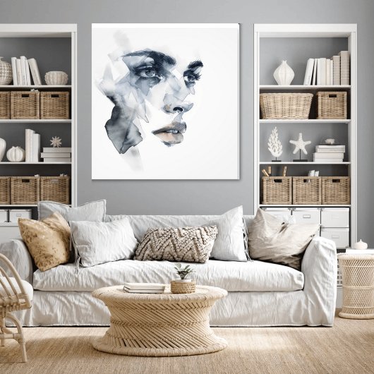 Abstract Expressionisme Vrouwenportret Foto Afdruk