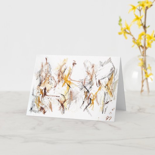 Abstract Expressionisme Zachte Aanmoedigingskaart Kaart (Gele Bloem)