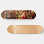 Abstract expressionisme Zwart goud & rood Persoonlijk Skateboard (Horizontaal)