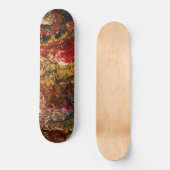 Abstract expressionisme Zwart goud & rood Persoonlijk Skateboard (Voorkant)