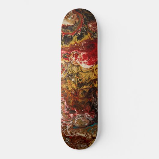 Abstract expressionisme Zwart goud & rood Persoonlijk Skateboard (Voorkant)