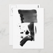 Abstract expressionisme Zwart Wit Briefkaart (Voorkant / Achterkant)