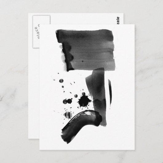 Abstract expressionisme Zwart Wit Briefkaart (Voorkant / Achterkant)