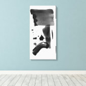 Abstract Expressionisme Zwart Wit Canvas Afdruk (Insitu (Houten vloer))