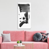 Abstract Expressionisme Zwart Wit Canvas Afdruk (Insitu (Woonkamer))