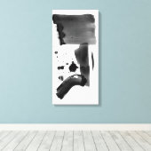 Abstract Expressionisme Zwart Wit Canvas Afdruk (Insitu (Houten vloer))